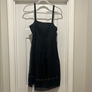 Elegant Black Dress with Eyelet Detail
